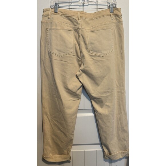 J. jill Authentic Fit Cropped/Cuffed Beige Denim Jeans size 12 - Picture 3 of 3